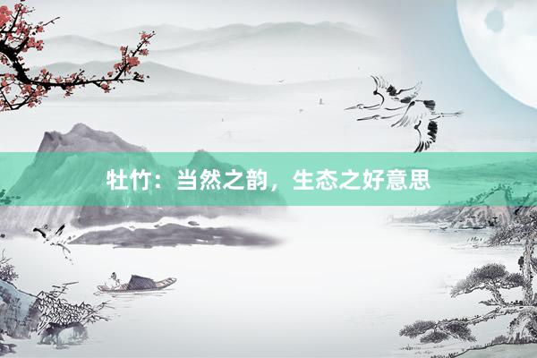 牡竹：当然之韵，生态之好意思